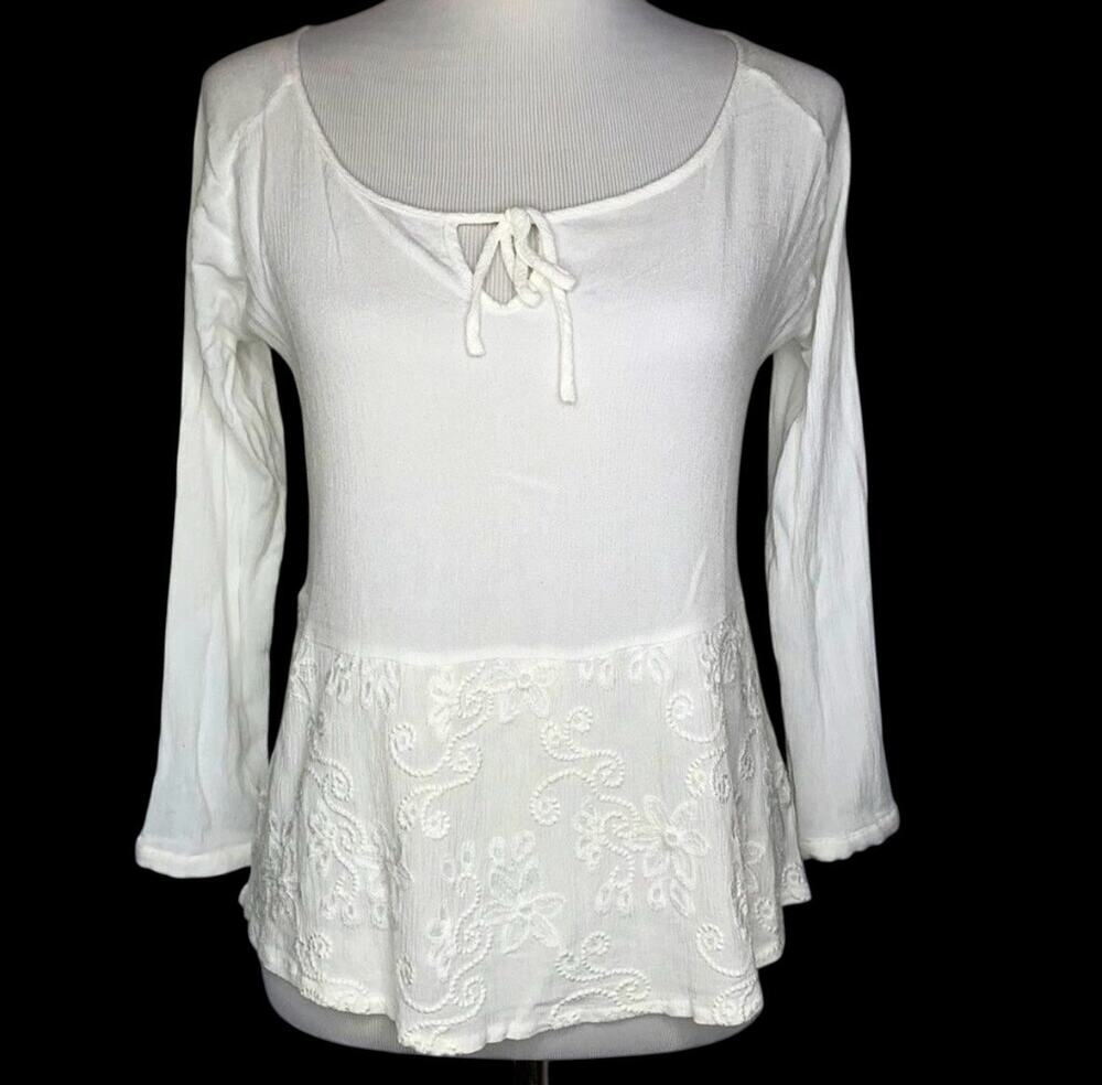Altar’d State Bohemian Floral Crinkle Fabric Top Sz Small